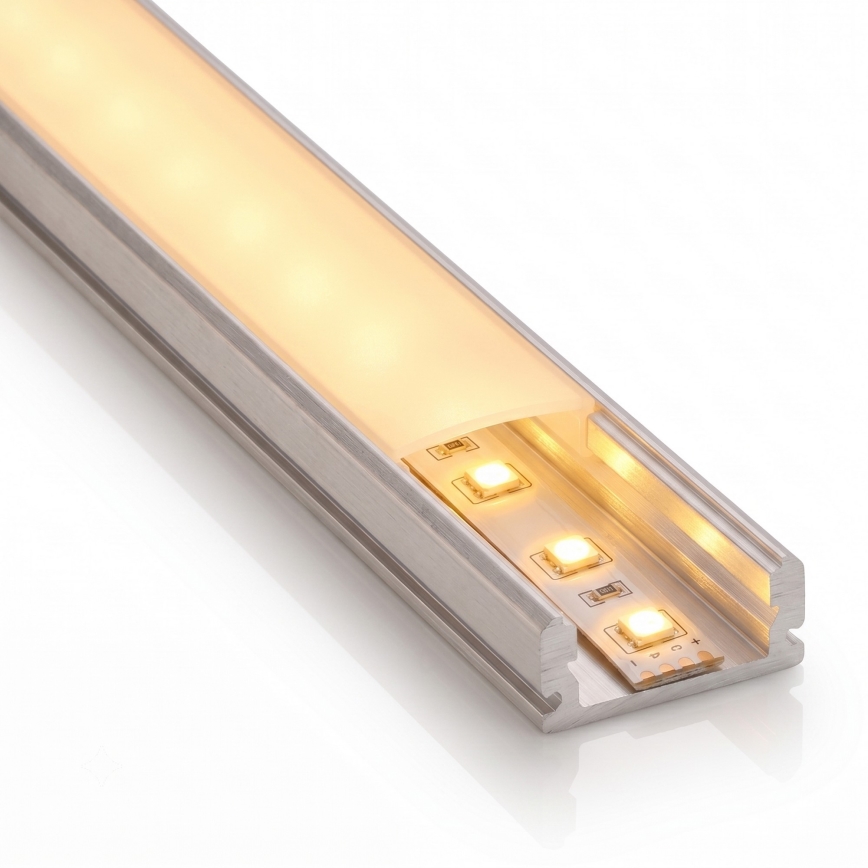 ΣΕΤ 1x LED ταινία με αισθητήρα κίνησης FLEX LED/3,6W/4xAA 2 m + 2x εντοιχιζόμενο προφίλ 1 m ασημί/λευκό