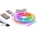ΣΕΤ 1x ρυθμιζόμενη LED ταινία RGBW NEO LITE MUSIC LED/24W/230V 5 m IP65 Wi‑Fi Tuya + 5x εντοιχιζόμενο προφίλ 1 m μαύρο/λευκό + τηλεχειριστήριο
