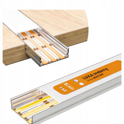 Σετ 1x ρυθμιζόμενη λωρίδα LED RGBW DIGITAL LED/9,6W/230V 3 m + 3x εντοιχισμένα προφίλ 1 m ασημί/λευκό + τηλεχειριστήριο