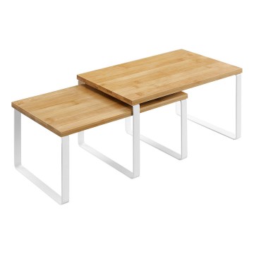 Σετ 2 αποθηκευτικών ραφιών MARGE, λευκό/καφέ