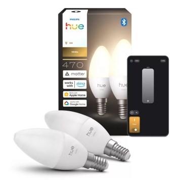 Σετ 2 λαμπτήρες LED ρυθμιζόμενης έντασης Philips Hue WHITE B39 E14/3,9W/230V 2700K