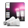 Σετ 2 LED ρυθμιζόμενων λαμπτήρων Philips Hue WHITE AND COLOR AMBIANCE E27/8,1W/230V 1000-20000K