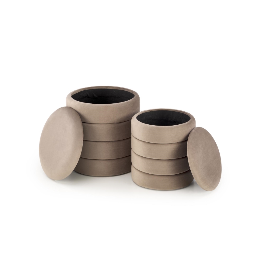 Σετ 2 σκαμπό PAX Ø 33/40 εκ., χρώμα taupe