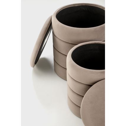 Σετ 2 σκαμπό PAX Ø 33/40 εκ., χρώμα taupe