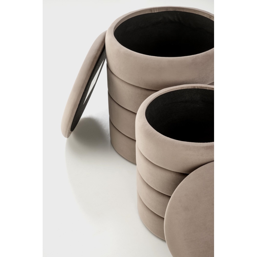 Σετ 2 σκαμπό PAX Ø 33/40 εκ., χρώμα taupe