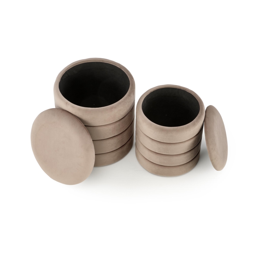 Σετ 2 σκαμπό PAX Ø 33/40 εκ., χρώμα taupe
