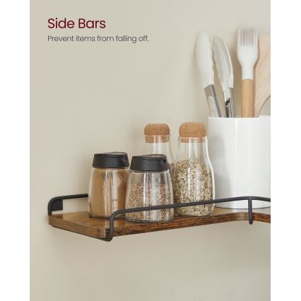 Σετ 2 ραφιών τοίχου SHELFY, καφέ/μαύρο