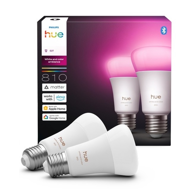 Σετ 2 ρυθμιζόμενων λαμπτήρων LED Philips Hue WHITE AND COLOR AMBIANCE E27/6W/230V 1000-20000K