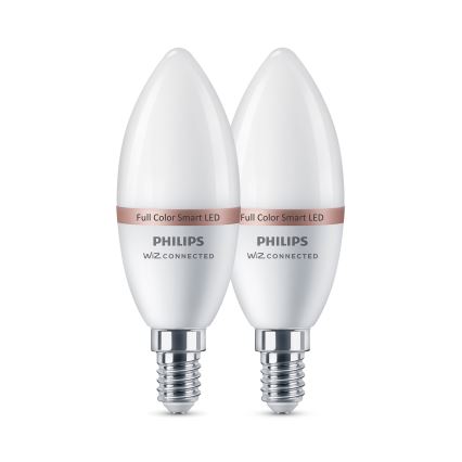 Σετ 2x LED RGB ρυθμιζόμενη λάμπα Philips SMART C37 E14/4,9W/230V 2200-6500K CRI 90