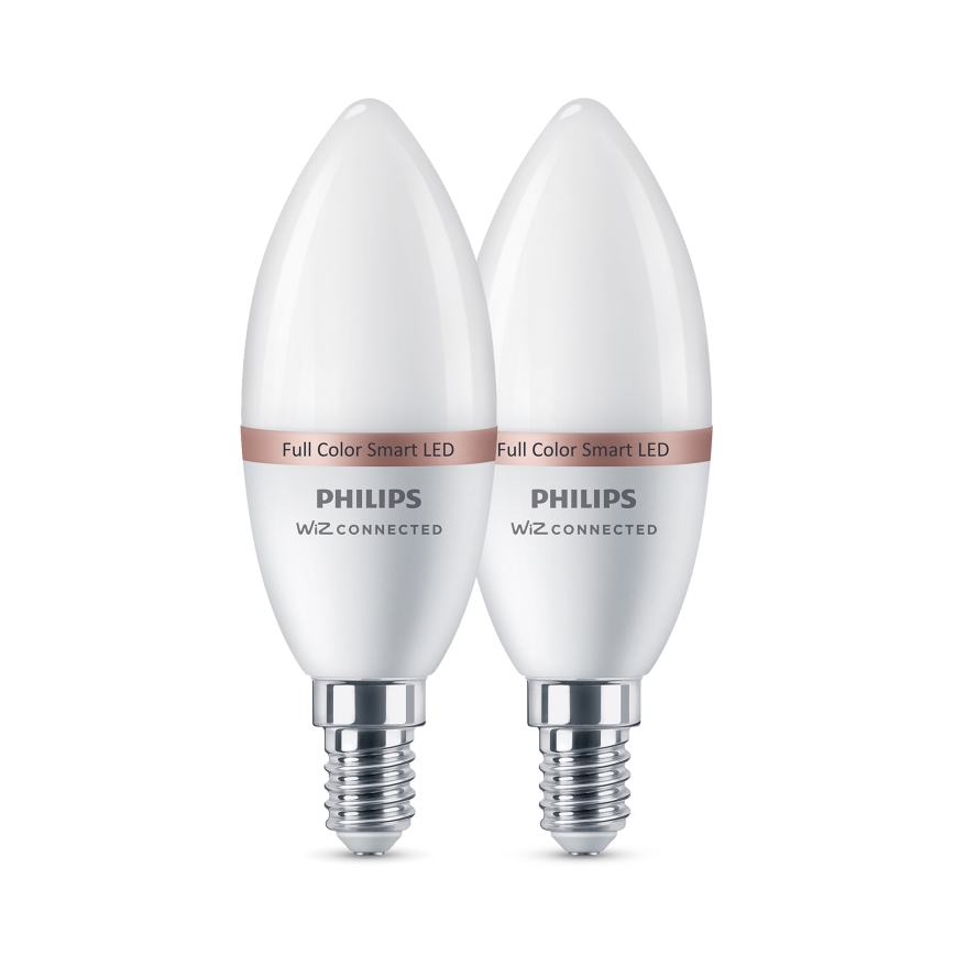 Σετ 2x LED RGB ρυθμιζόμενη λάμπα Philips SMART C37 E14/4,9W/230V 2200-6500K CRI 90