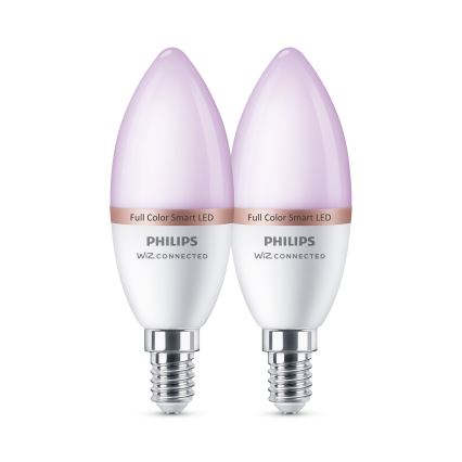 Σετ 2x LED RGB ρυθμιζόμενη λάμπα Philips SMART C37 E14/4,9W/230V 2200-6500K CRI 90