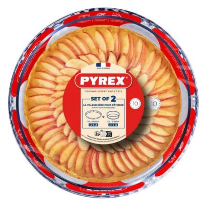 Σετ 2 τεμ. φόρμες για τάρτα PYREX, διάμετρος 26/28 εκ.