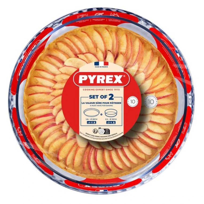 Σετ 2 τεμ. φόρμες για τάρτα PYREX, διάμετρος 26/28 εκ.