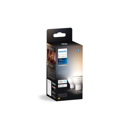 Σετ 2x ρυθμιζόμενες LED λάμπες Philips Hue WHITE AMBIANCE GU10/4,2W/230V 2200-6500K + χειριστήριο dimmer