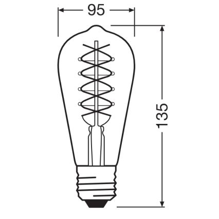 Σετ 2 τεμ. ρυθμιζόμενες LED λάμπες VINTAGE FILAMENT E27/4,8W/230V 2200K - Osram