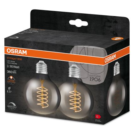 Σετ 2 τεμ. ρυθμιζόμενες LED λάμπες VINTAGE FILAMENT E27/7,8W/230V 1800K - Osram