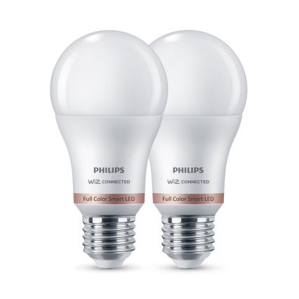 Σετ 2x ρυθμιζόμενες LED RGB λάμπες Philips SMART A60 E27/8,5W/230V 2200-6500K