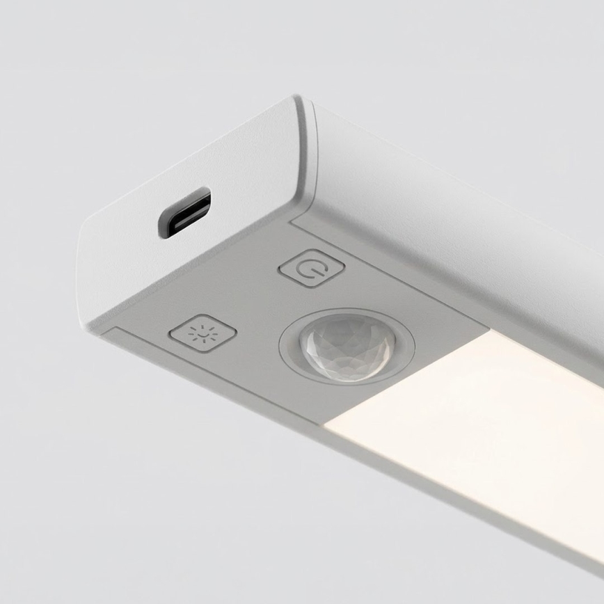 ΣΕΤ 2x επαναφορτιζόμενα LED φωτιστικά επίπλων με αισθητήρα κίνησης και σούρουπου VIRO LED/1W/3,7V 800 mAh 3000/4000/6500K 20 cm λευκό