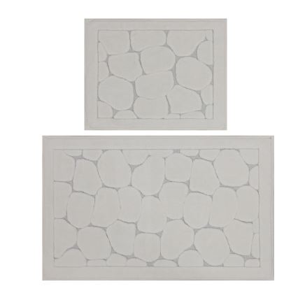 Σετ 2 τεμαχίων πατάκι μπάνιου LINO 60/100 cm κρεμ