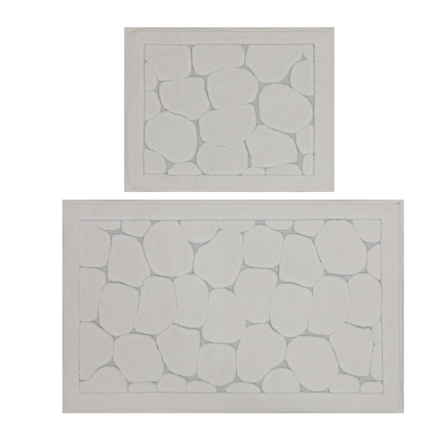 Σετ 2 τεμαχίων πατάκι μπάνιου LINO 60/100 cm κρεμ