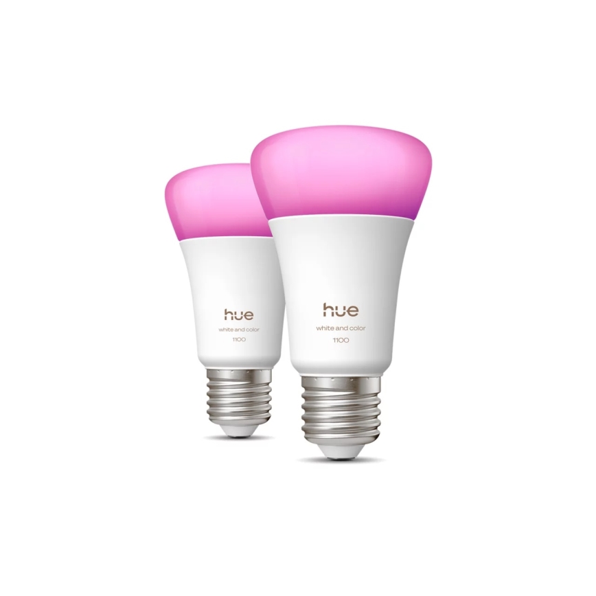 Σετ 2 LED ρυθμιζόμενων λαμπτήρων Philips Hue WHITE AND COLOR AMBIANCE E27/8,1W/230V 1000-20000K