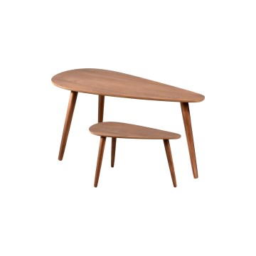 Σετ 2 τεμαχίων τραπεζάκια σαλονιού SOLE 60/80x30/40 cm, χρώμα καρυδιάς