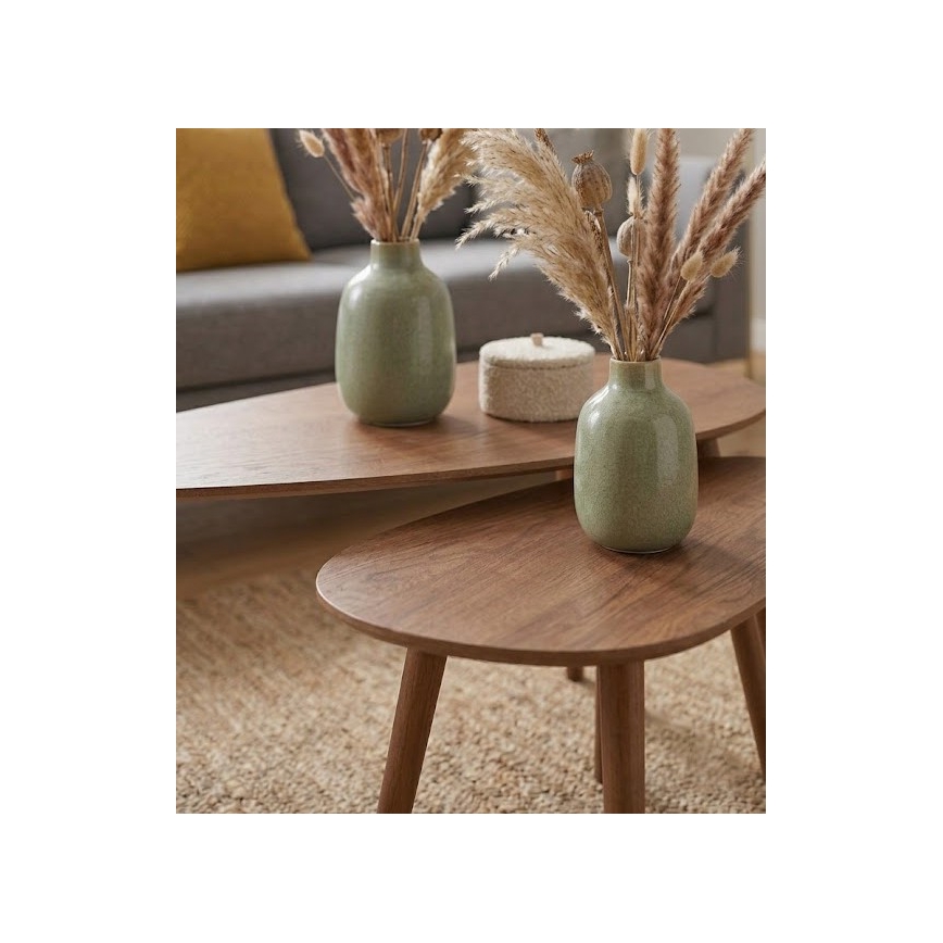 Σετ 2 τεμαχίων τραπεζάκια σαλονιού SOLE 60/80x30/40 cm, χρώμα καρυδιάς
