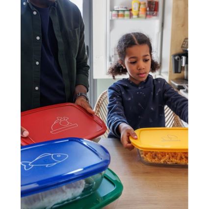 Σετ 2 γυάλινων δοχείων τροφίμων PYREX 1,2/2,5 l