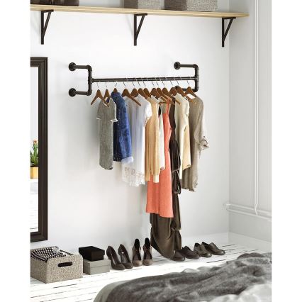 Σετ 2 επιτοίχιων γάντζων για κρεμάστρες LINEA, μαύρο