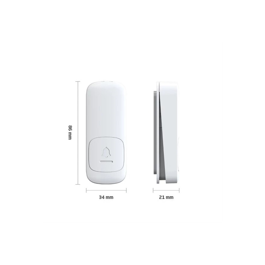 ΣΕΤ 2x Ασύρματο κουδούνι πόρτας kinetic 230V μαύρο