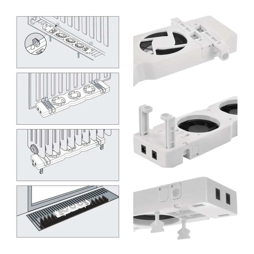 ΣΕΤ 2x Ανεμιστήρας ψυγείου 5/230V λευκό