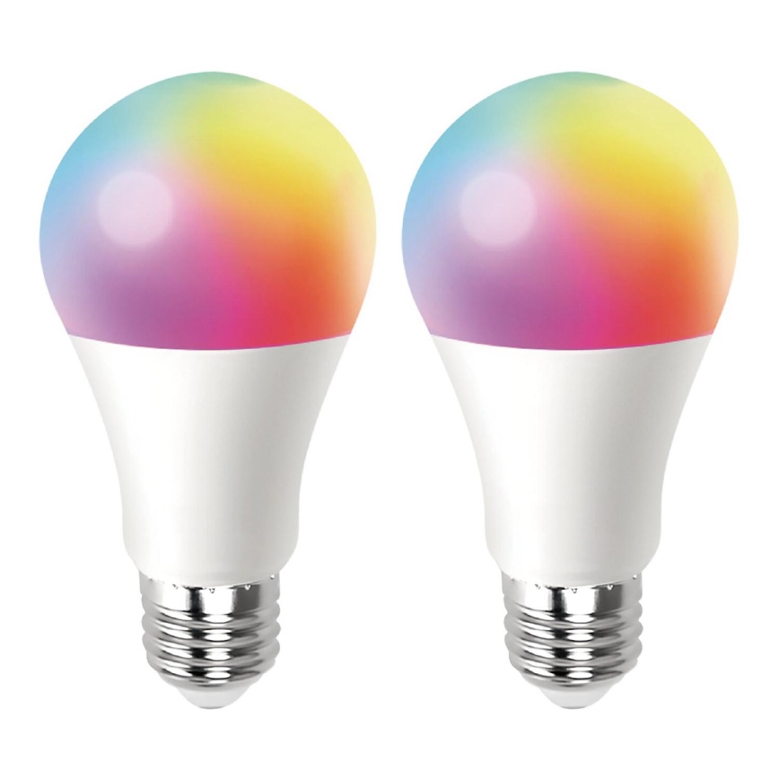 ΣΕΤ 2x Λάμπα LED RGBW Dimmable MESH Smart A60 E27/12W/230V 2700-6500K + τηλεχειριστήριο - Aigostar