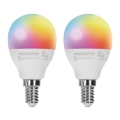 ΣΕΤ 2x Λάμπα LED RGBW Dimmable MESH Smart G45 E14/6,5W/230V 2700-6500K - Aigostar