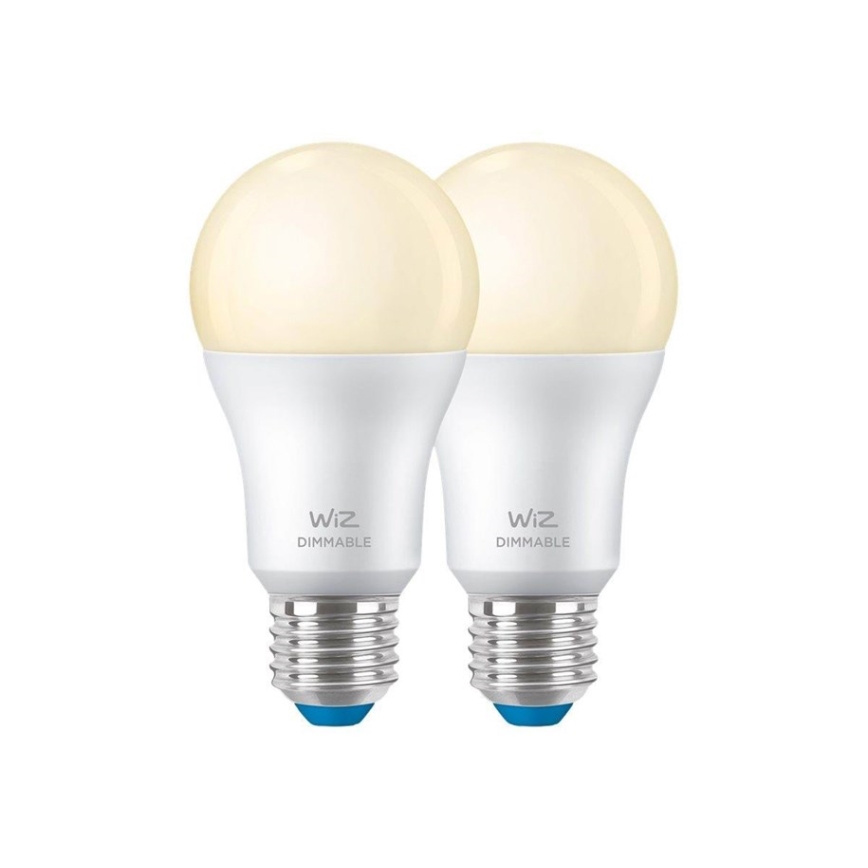 ΣΕΤ 2x Λαμπτήρας Dimming LED A60 E27/8W/230V 2700K CRI 90 Wi-Fi - WiZ