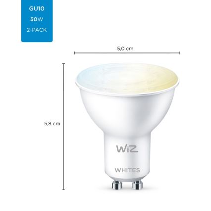 ΣΕΤ 2x Λαμπτήρας Dimming LED PAR16 GU10/4,7W/230V 2700-6500K CRI 90 Wi-Fi - WiZ