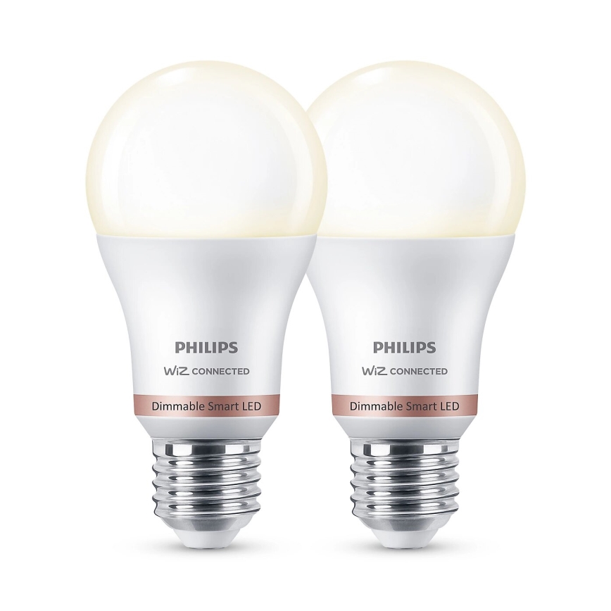 ΣΕΤ 2x Λαμπτήρας Dimming LED Philips A60 E27/8W/230V Wi-Fi