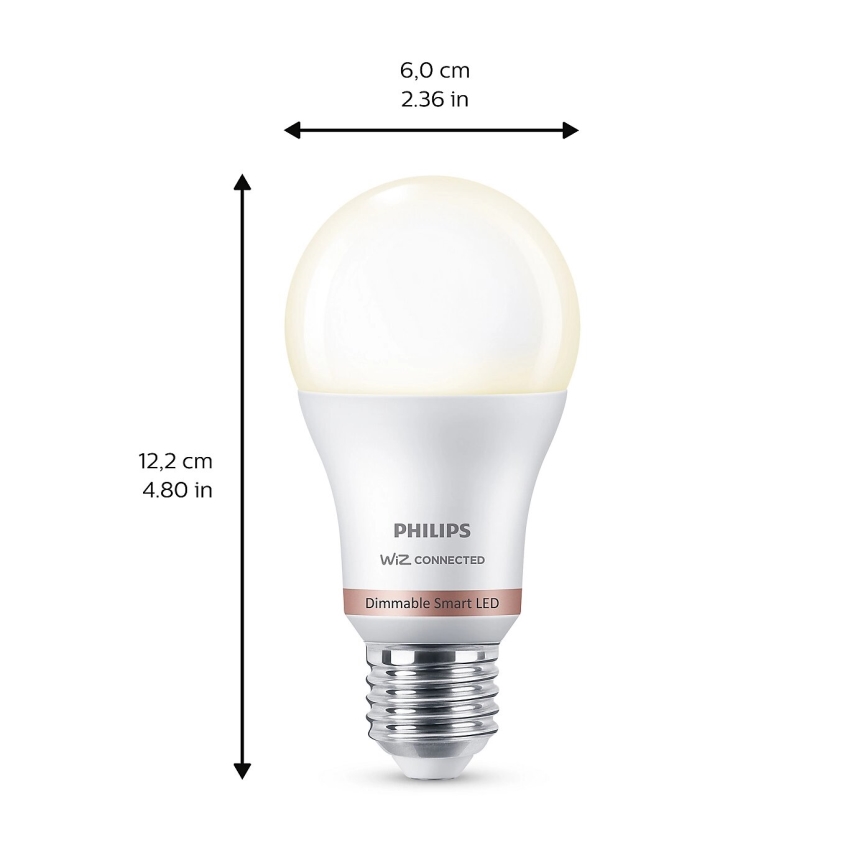 ΣΕΤ 2x Λαμπτήρας Dimming LED Philips A60 E27/8W/230V Wi-Fi