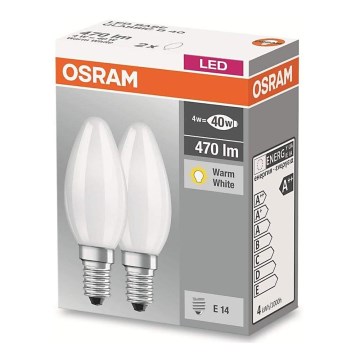 ΣΕΤ 2x Λαμπτήρας LED STAR B40 E14/4W/230V 2700K - Osram