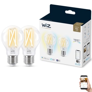 ΣΕΤ 2x Λάμπες LED Dimmable VINTAGE FILAMENT A60 E27/6,7W/230V 2700-6500K CRI 90 Wi-Fi - WiZ