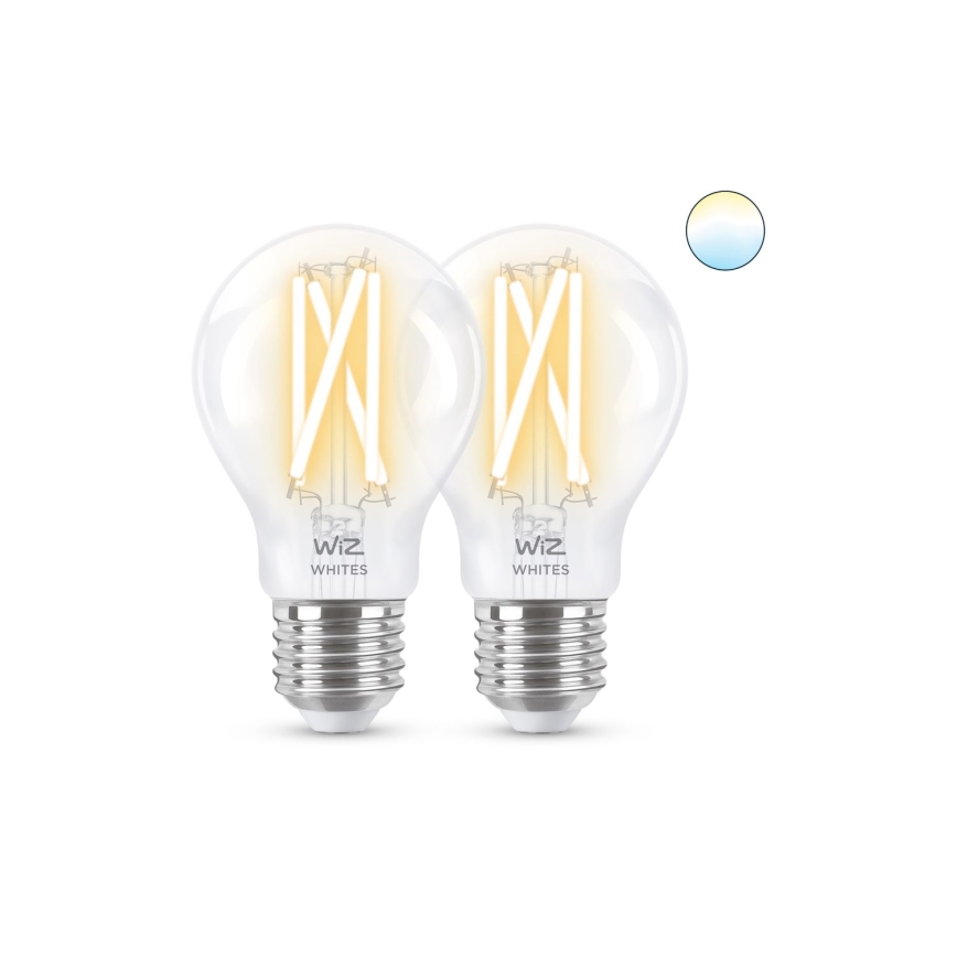 ΣΕΤ 2x Λάμπες LED Dimmable VINTAGE FILAMENT A60 E27/6,7W/230V 2700-6500K CRI 90 Wi-Fi - WiZ