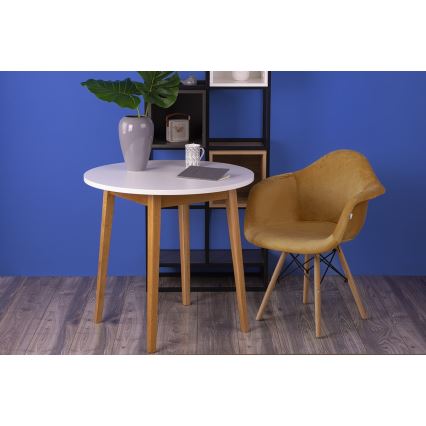 ΣΕΤ 2x Καρέκλες τραπεζαρίας NEREA 80x60,5 εκ κίτρινο/οξιά