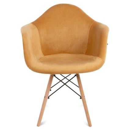 ΣΕΤ 2x Καρέκλες τραπεζαρίας NEREA 80x60,5 εκ κίτρινο/οξιά