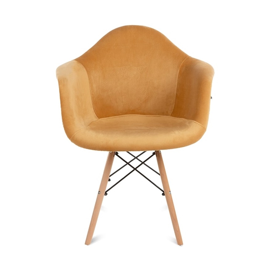 ΣΕΤ 2x Καρέκλες τραπεζαρίας NEREA 80x60,5 εκ κίτρινο/οξιά