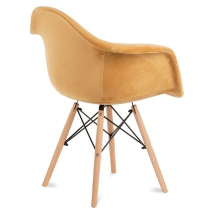 ΣΕΤ 2x Καρέκλες τραπεζαρίας NEREA 80x60,5 εκ κίτρινο/οξιά