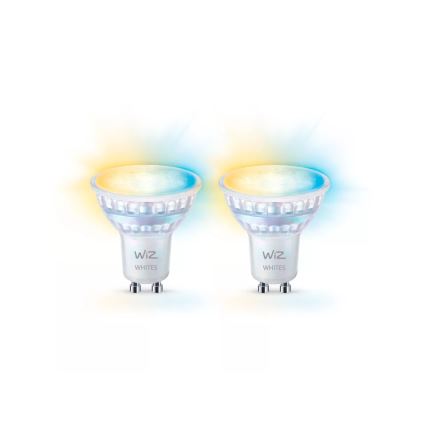 ΣΕΤ 2x LED Ρυθμιζόμενη λάμπα PAR16 GU10/4,7W/230V 2700-6500K CRI 90 Wi-Fi - WiZ