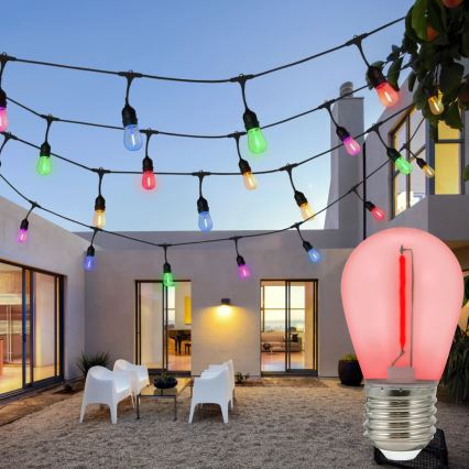 ΣΕΤ 2x LED Λάμπα PARTY E27/0,3W/36V κόκκινη