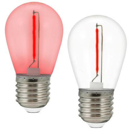ΣΕΤ 2x LED Λάμπα PARTY E27/0,3W/36V κόκκινη