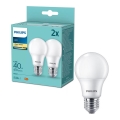 Σετ 2x LED λαμπτήρες Philips A60 E27/4,9W/230V 2700K
