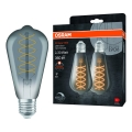 ΣΕΤ 2x LED λαμπτήρες ρυθμιζόμενης έντασης VINTAGE FILAMENT E27/7,8W/230V 1800K - Osram