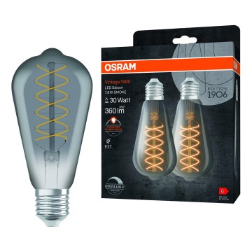 ΣΕΤ 2x LED λαμπτήρες ρυθμιζόμενης έντασης VINTAGE FILAMENT E27/7,8W/230V 1800K - Osram
